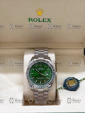 DATE JUST silver , green dial , president bracelet