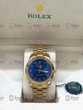 DATE JUST gold , blue dial , president bracelet