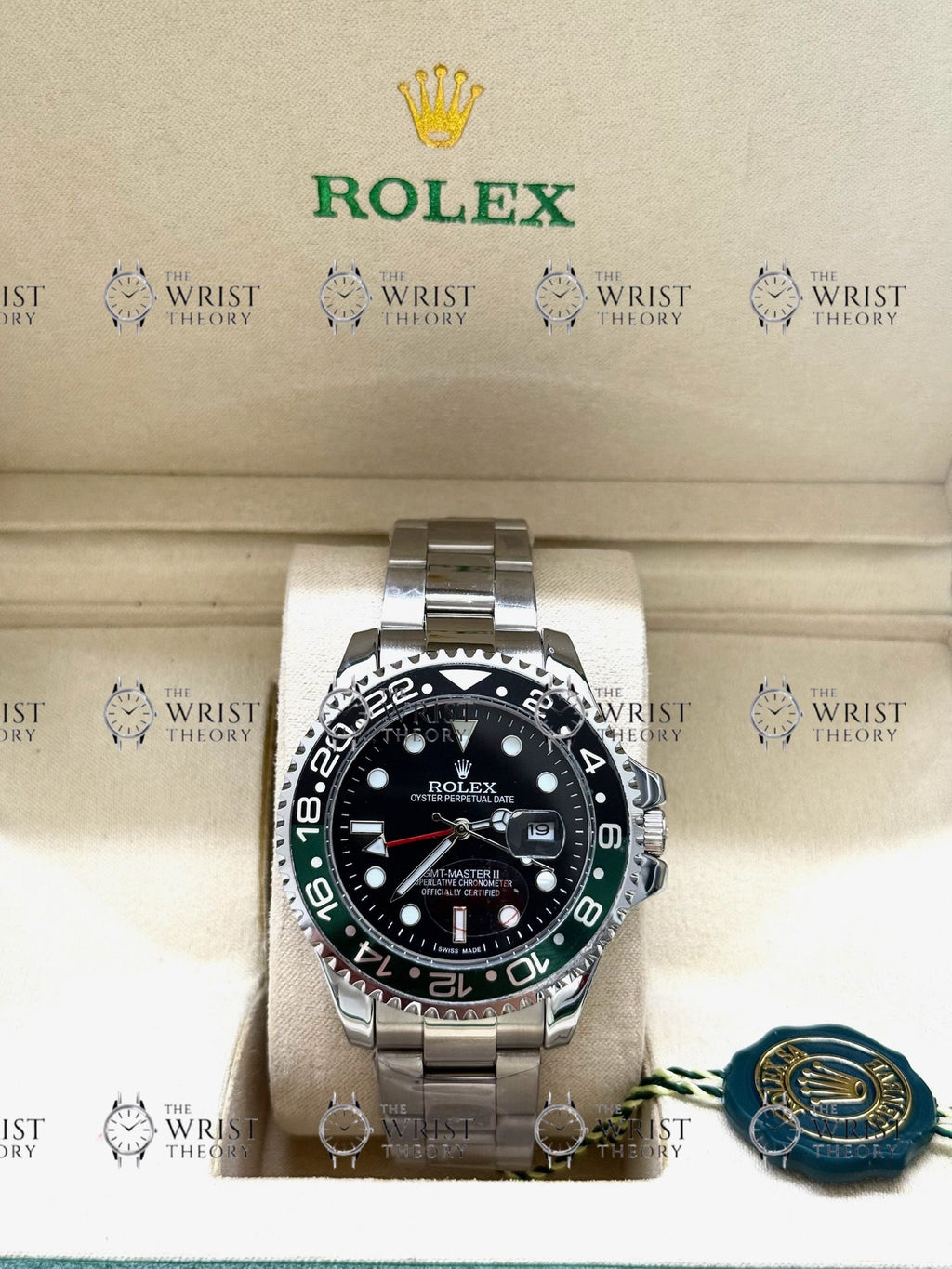 GMT MASTER II SPRITE silver , black dial , oyster bracelet