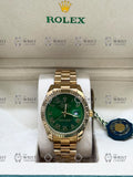 DATE JUST gold , green dial , president bracelet