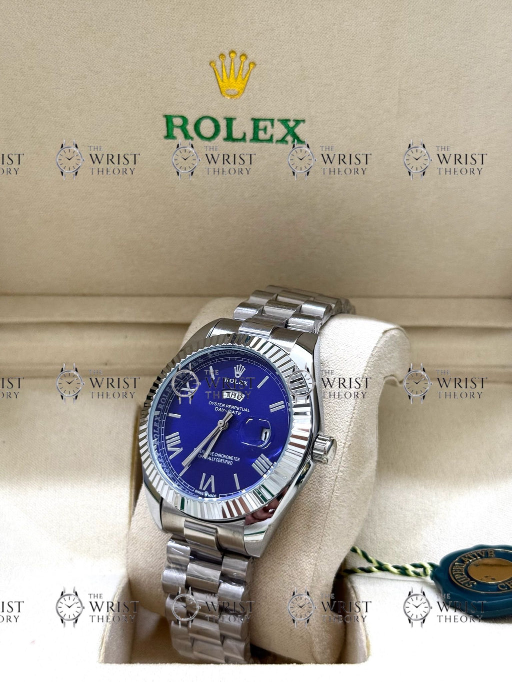DAY-DATE silver , blue roman dial, president bracelet