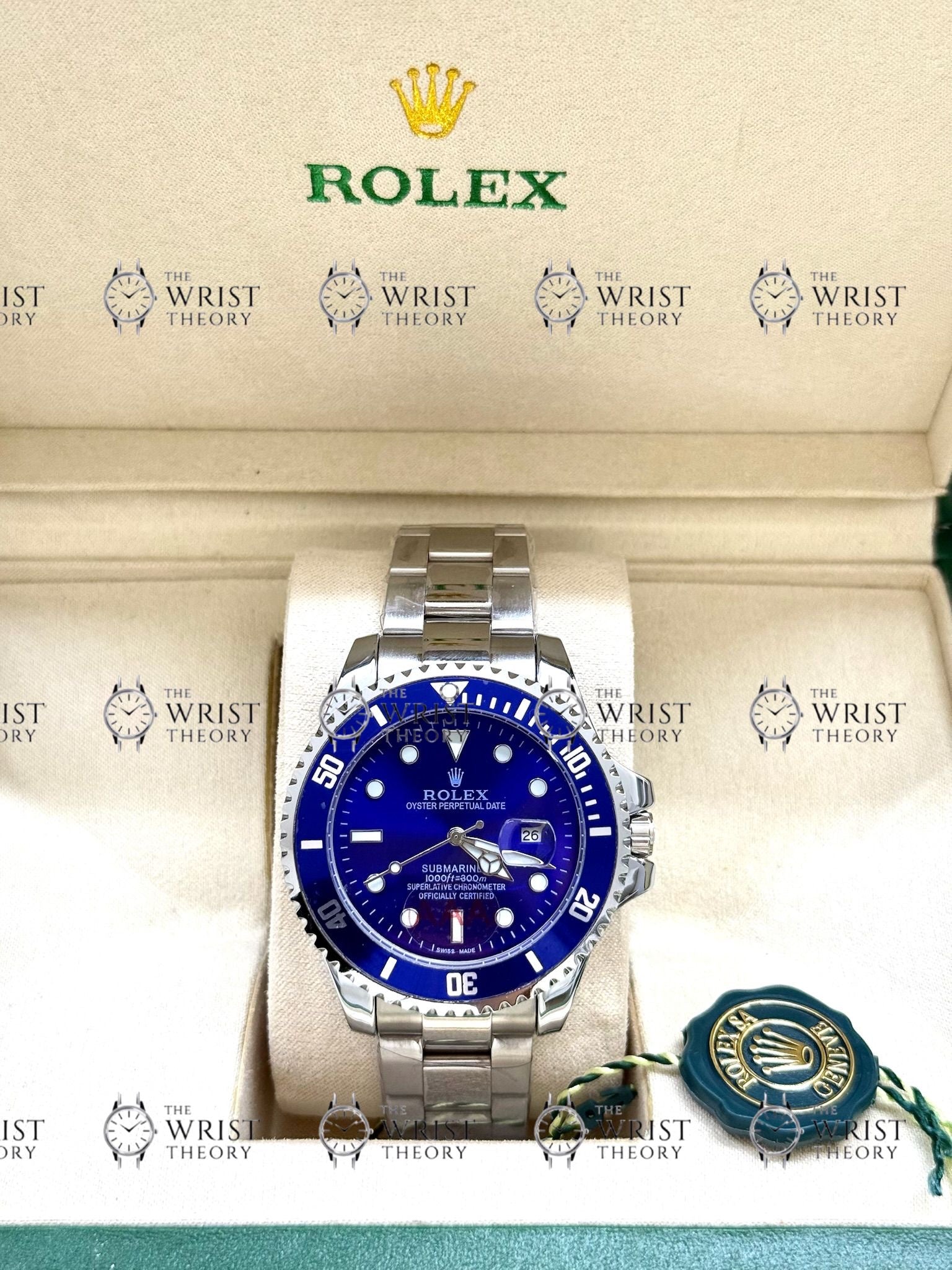 SUBMARINER SMURF silver , blue dial , oyster bracelet