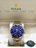 SUBMARINER BLUESY gold-silver , blue dial , oyster bracelet