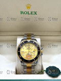 SUBMARINER gold-silver , gold dial , oyster bracelet