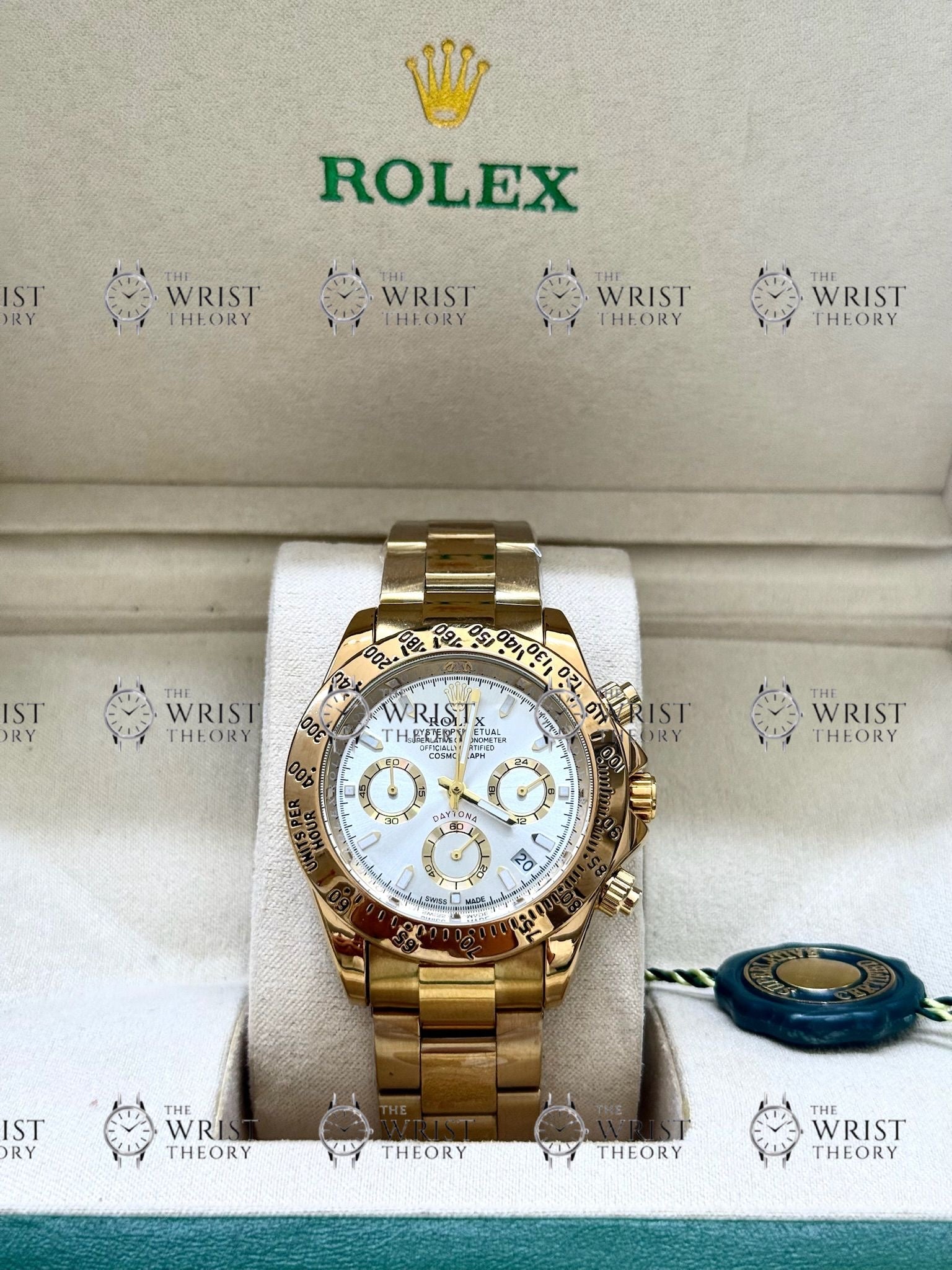 DAYTONA gold , white dial, oyster bracelet