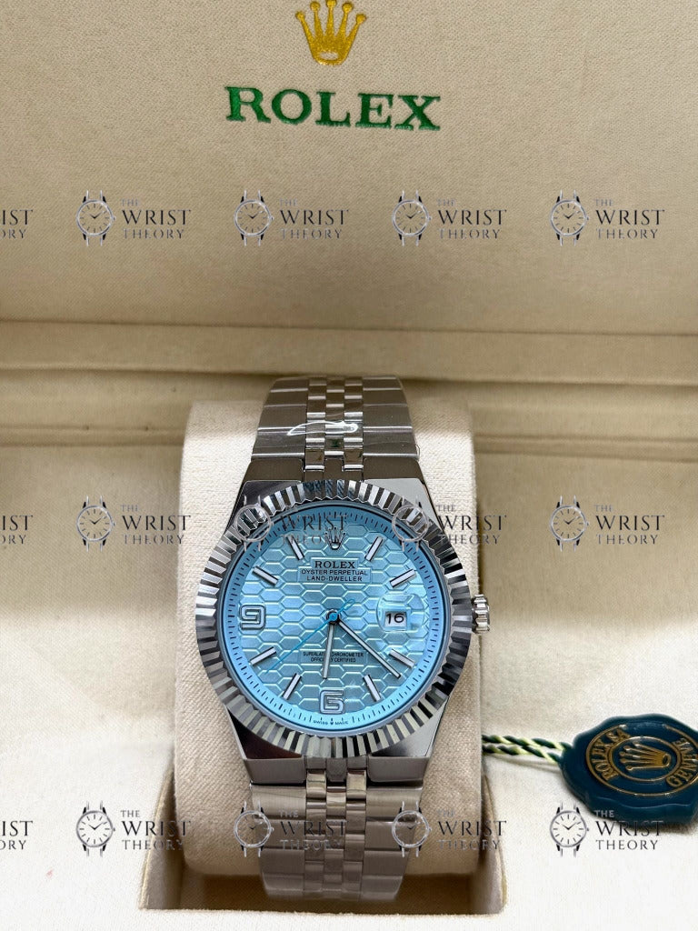 LAND-DWELLER silver , blue of the heaven dial , jubilee bracelet