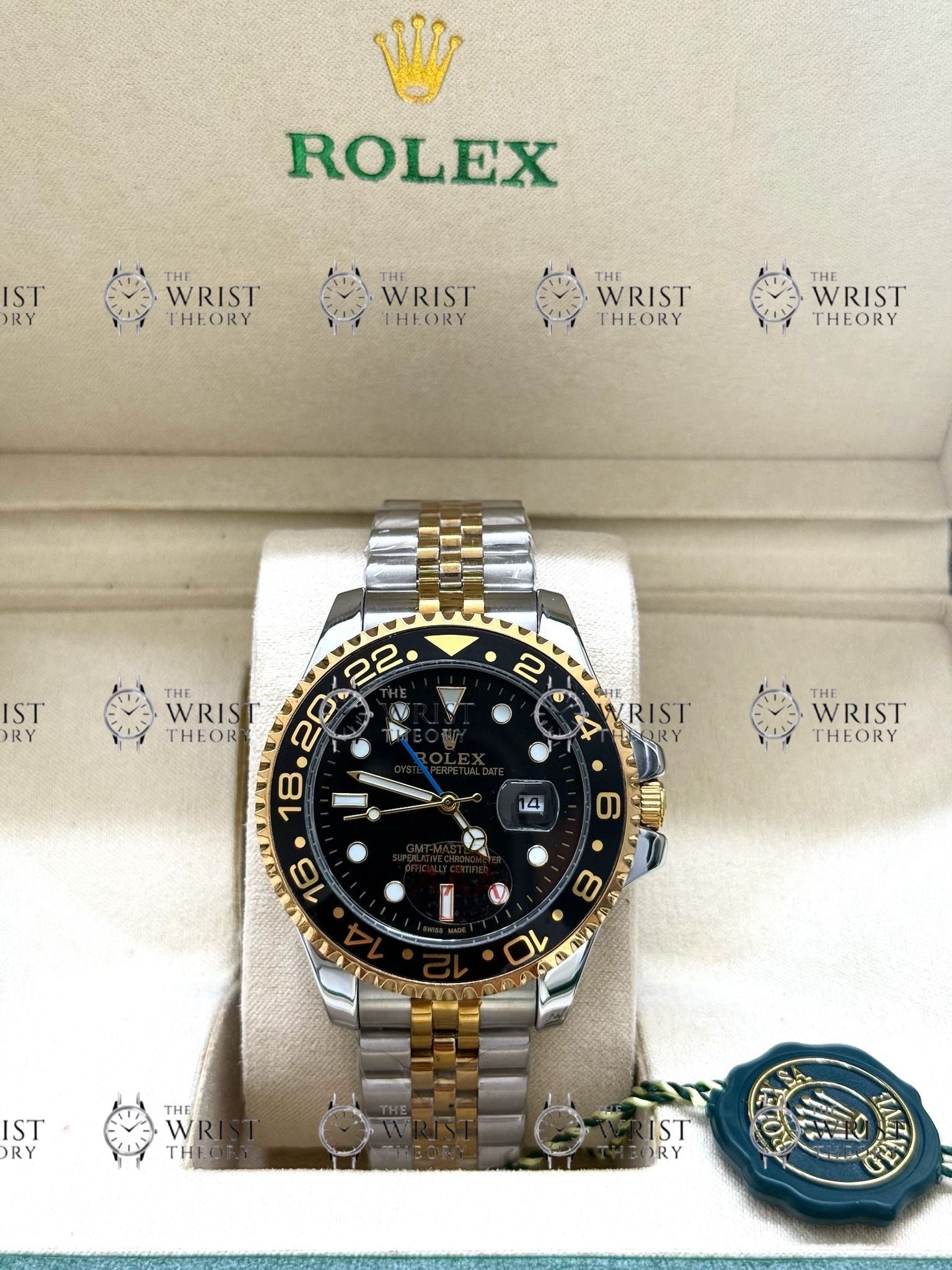GMT MASTER II ZOMBIE gold-silver , black dial , jubilee bracelet