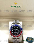 GMT MASTER II PEPSI silver , black dial, jubilee bracelet