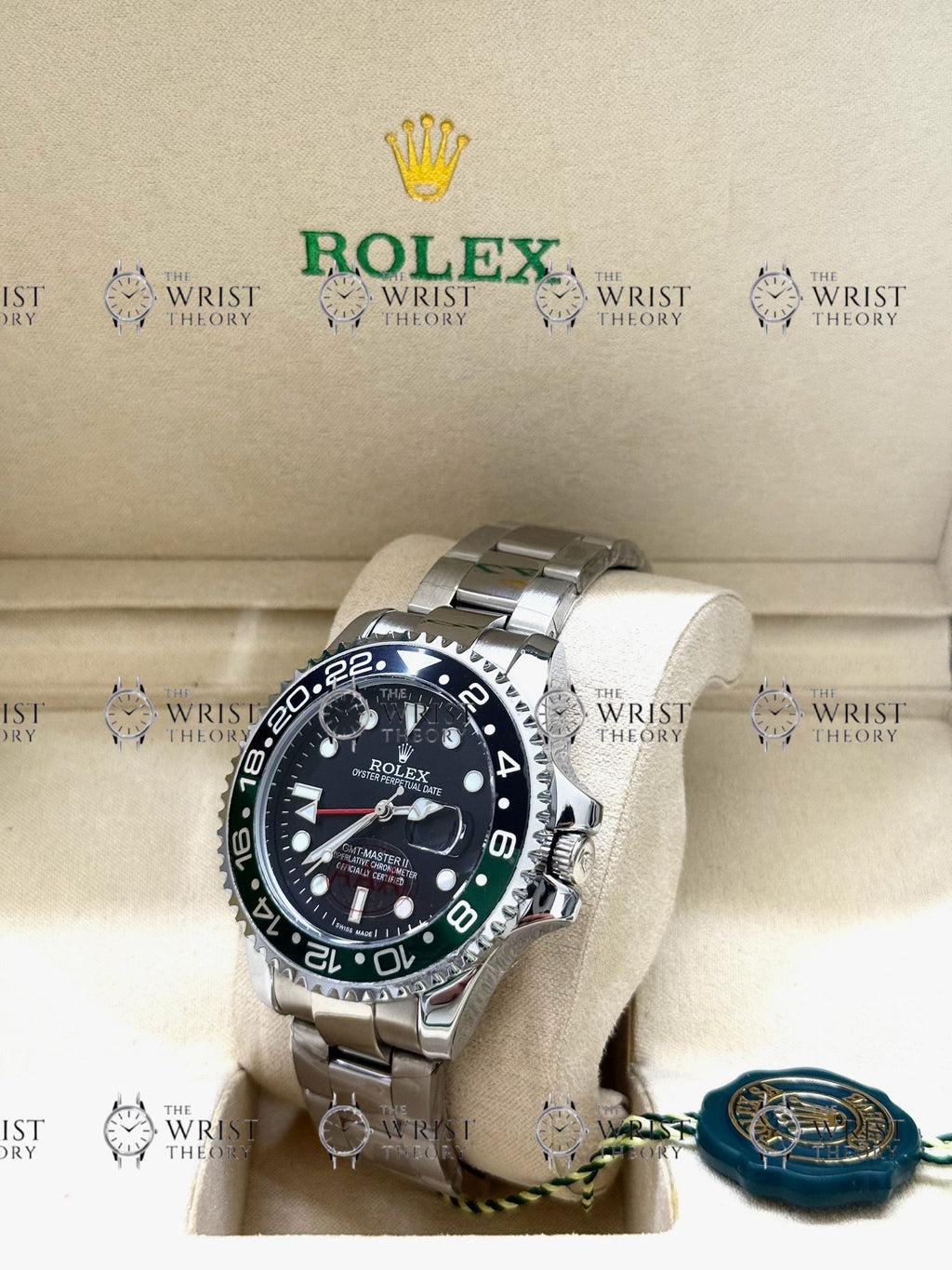 GMT MASTER II SPRITE silver , black dial , oyster bracelet